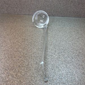 Vintage Crystal Glass Ladle w/ pour spout and curve at handle top 15” length